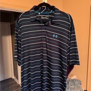 Under armour heatgear striped polo navy blue